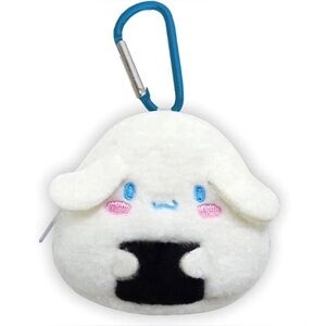BNWT Japan 9cm Sanrio Cinnamoroll Onigiri Rice Ball Zippered Pouch w carabiner